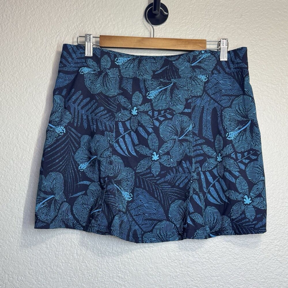 Rip Skirt Hawaii Women M Blue Floral Mini Hook Loop Closure Resort Wear Travel